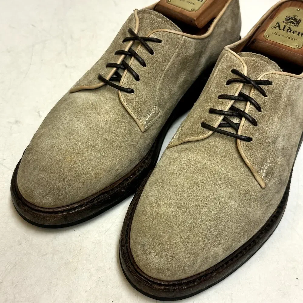 VGUC Ralph Lauren Purple Label Tan Suede Derby Ridgeway Sole Made in Italy 8 D